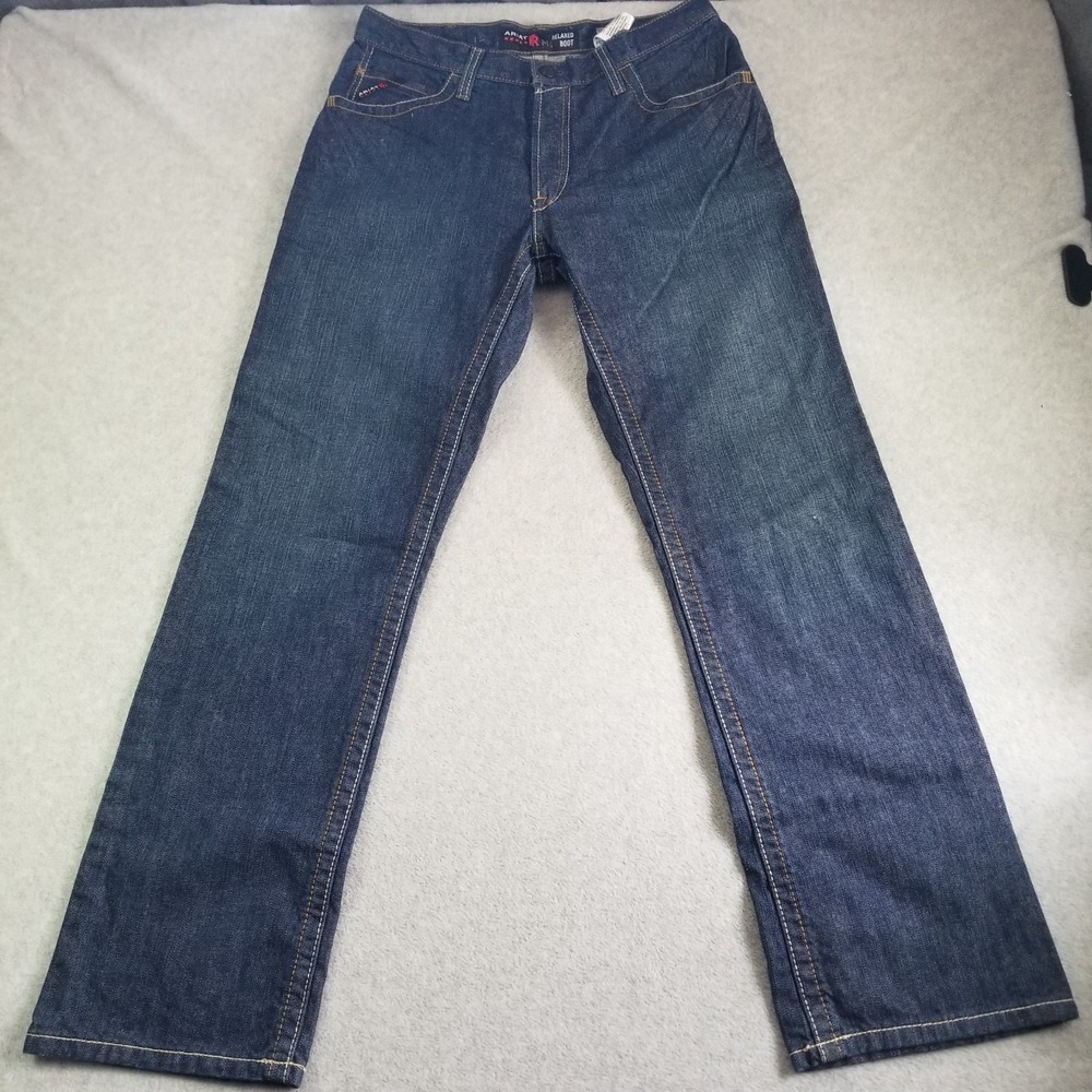 Ariat Jeans Mens 34x34 Blue FR Flame Resistant CAT 2 M4 Relaxed Bootcut Work USA